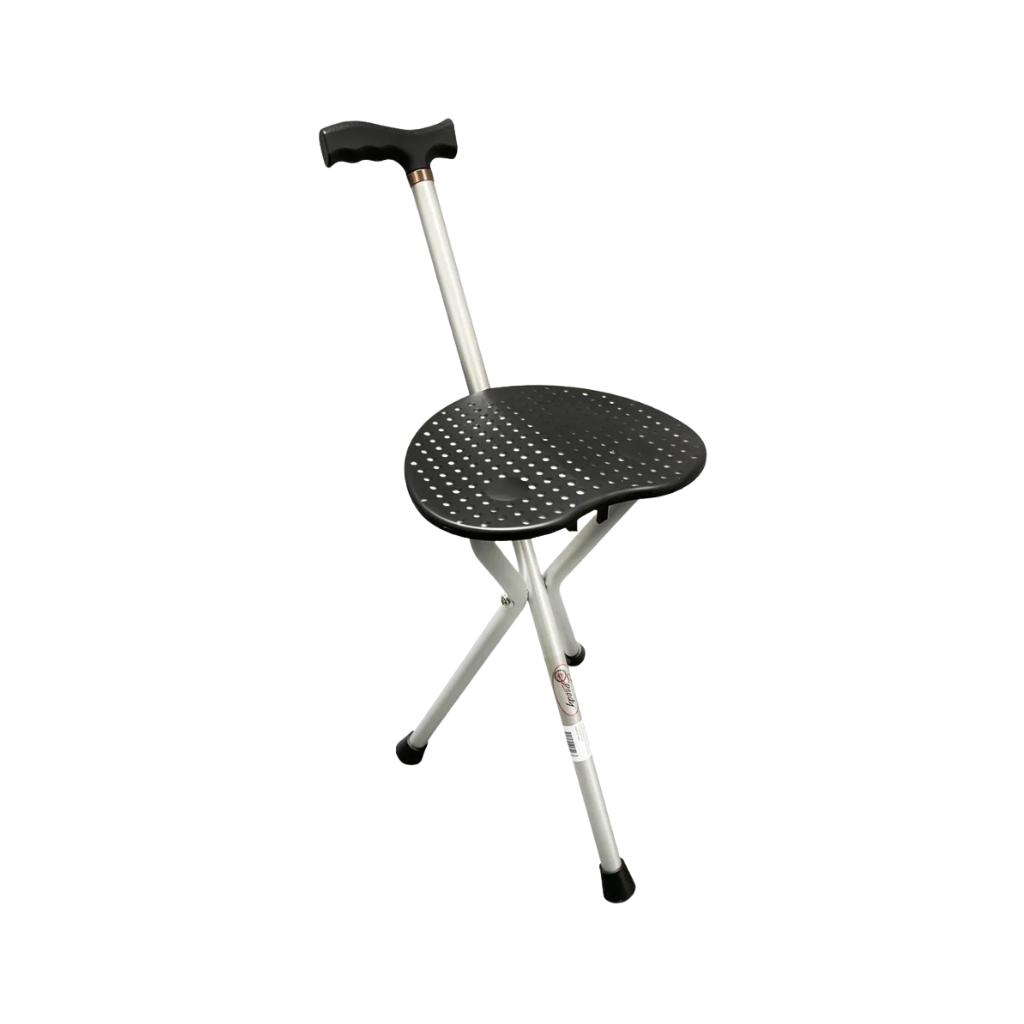 Bastón con asiento plegable Speedy, cómodo y seguro