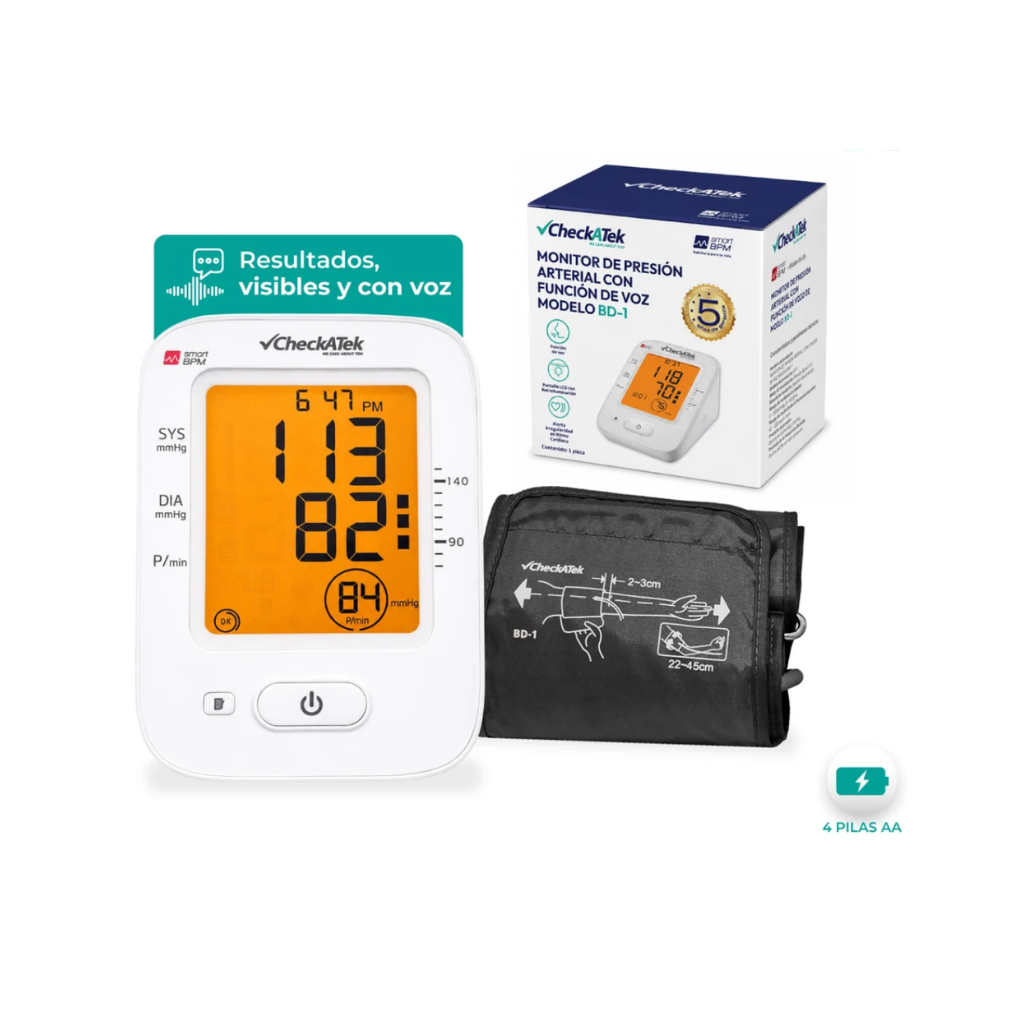 Baumanómetro Digital de Brazo con Voz y pantalla LCD Checkatek