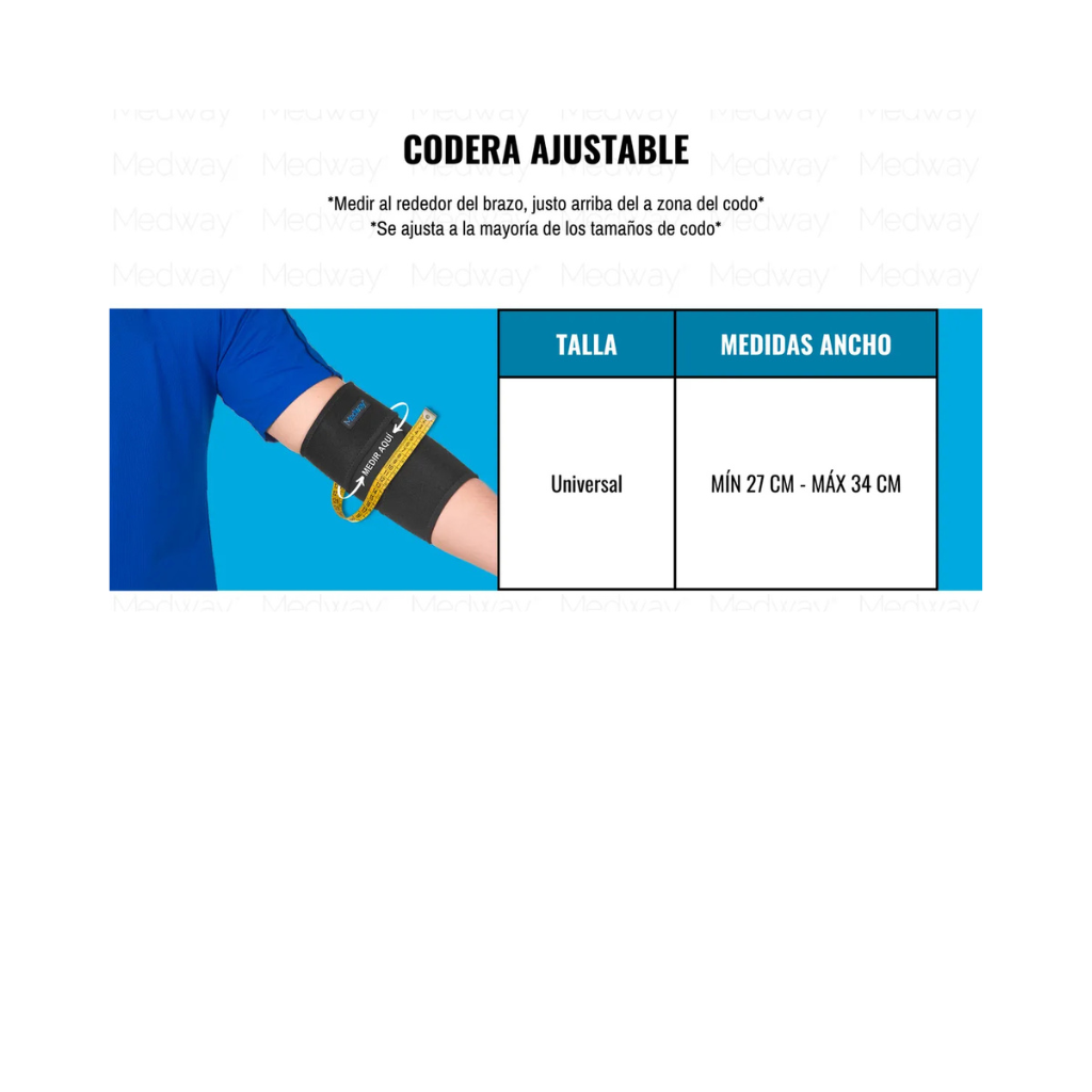 Codera ajustable Medway unitalla para lesiones y rehabilitación