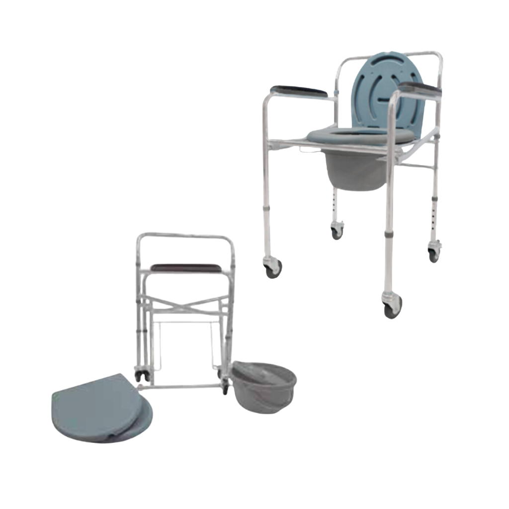 Silla cómodo baño con ruedas ducha plegable cromada-marca Speedy