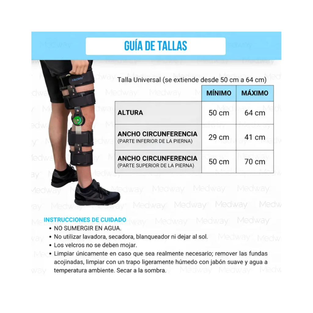 Rodillera Mecánica Post Operatoria Graduable Medway
