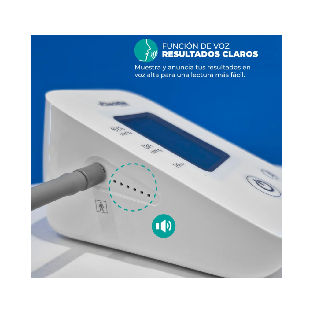 Baumanómetro Digital de Brazo función de voz y conexión tipo USB-C Checkatek