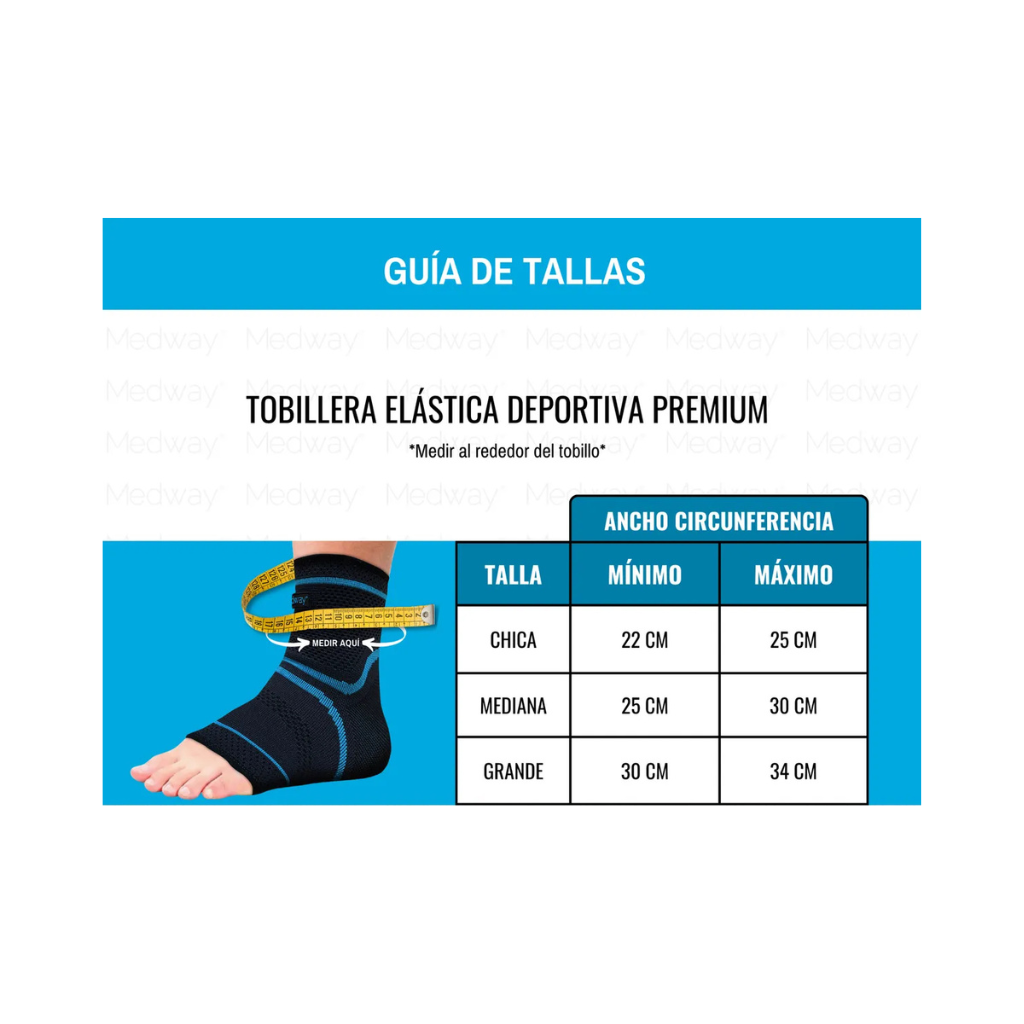 Tobillera elástica deportiva Medway – Compresión para tu recuperación