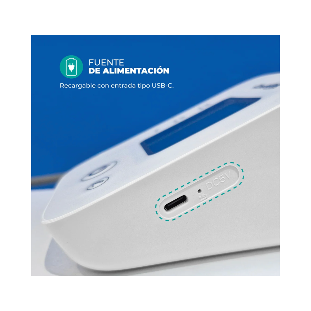 Baumanómetro Digital de Brazo función de voz y conexión tipo USB-C Checkatek
