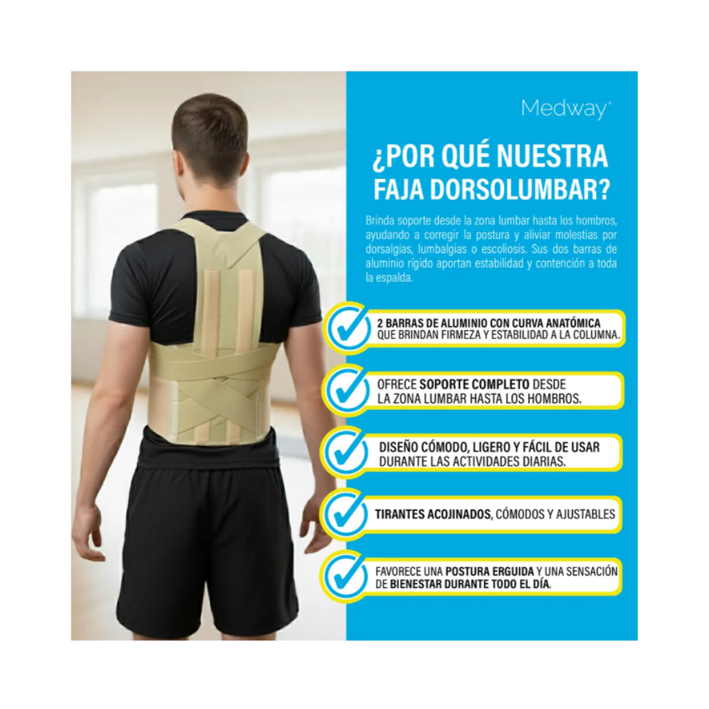 Faja Dorsolumbar Reforzada Ortopédica Medway