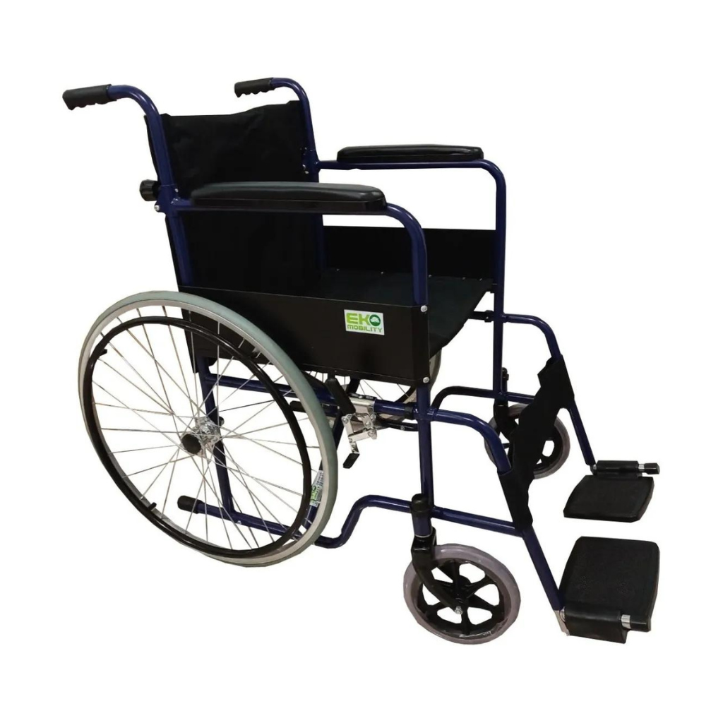 Silla de ruedas economica de acero plegable y comoda-marca Eko Mobility